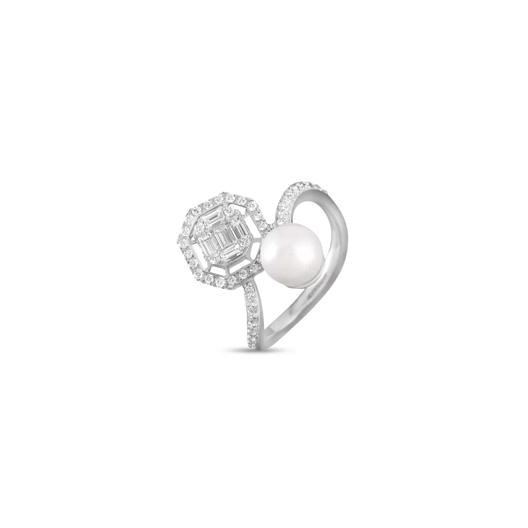 Buy Platinum Pearl Diamond Ring for Women